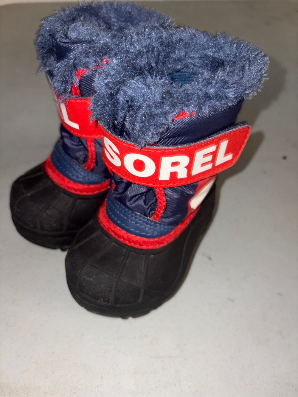 Sorel Kids Navy Blue & Red Snow Boots